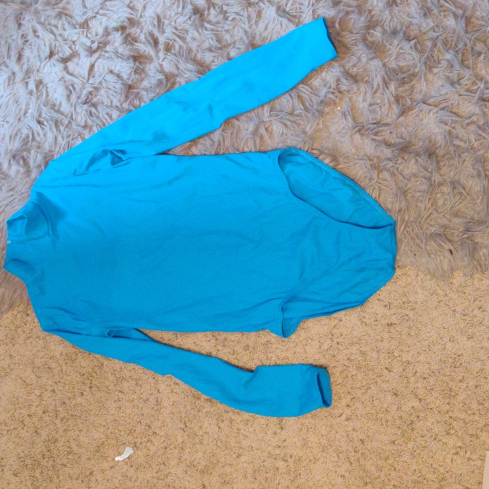 Long sleeve blue leotard